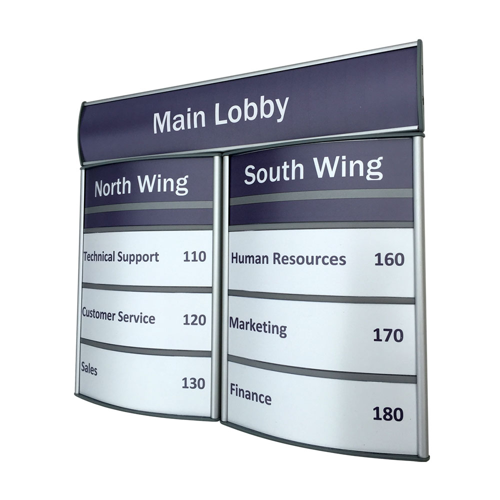 Vista Multi Panel Curved Directory Sign - G1040