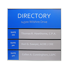 Portrait Vista Sharp Office Directory Sign 1
