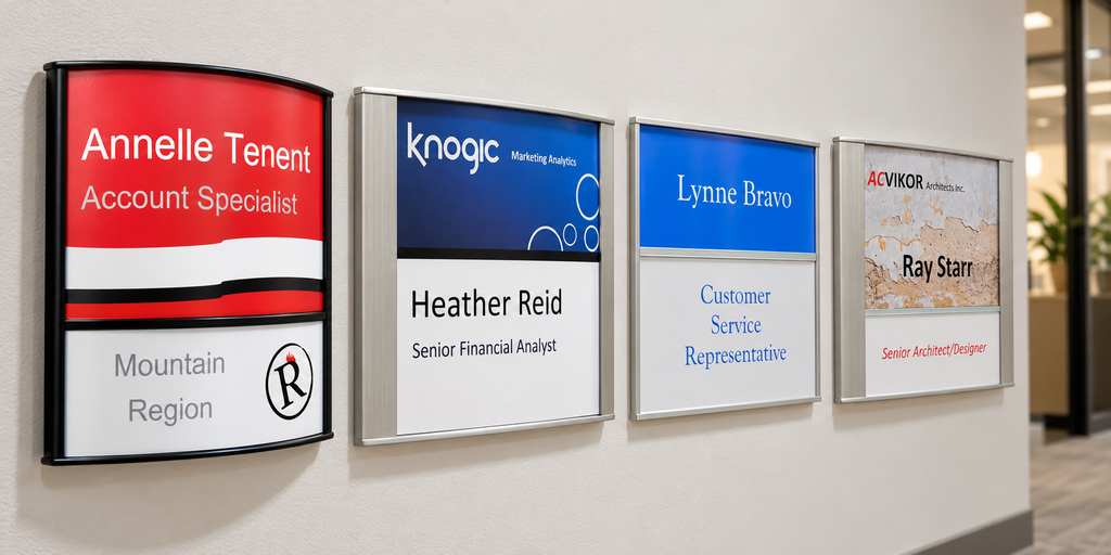 Vista System Office Suite | Sign-Frame | The Premier Source for Modular Signs Vista System sign frame families compared, curved, Nova, Square, and Sharp profiles